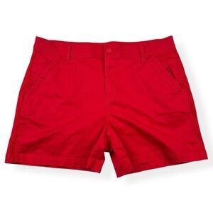 Eddie Bauer Shorts Womens 18 Solid Red Chino Pockets